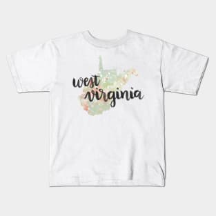 west virginia - calligraphy and abstract state outline Kids T-Shirt